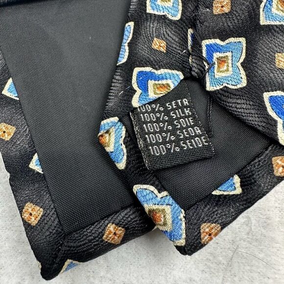 Palio Black and Blue Patterned Silk Tie 3.75‎ x 59 - Picture 5 of 6
